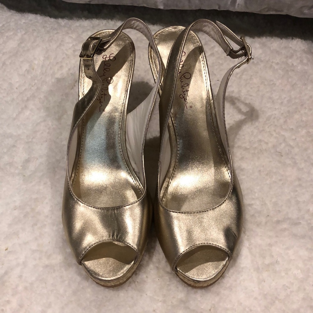 Lilly Pulitzer Gold Wedges